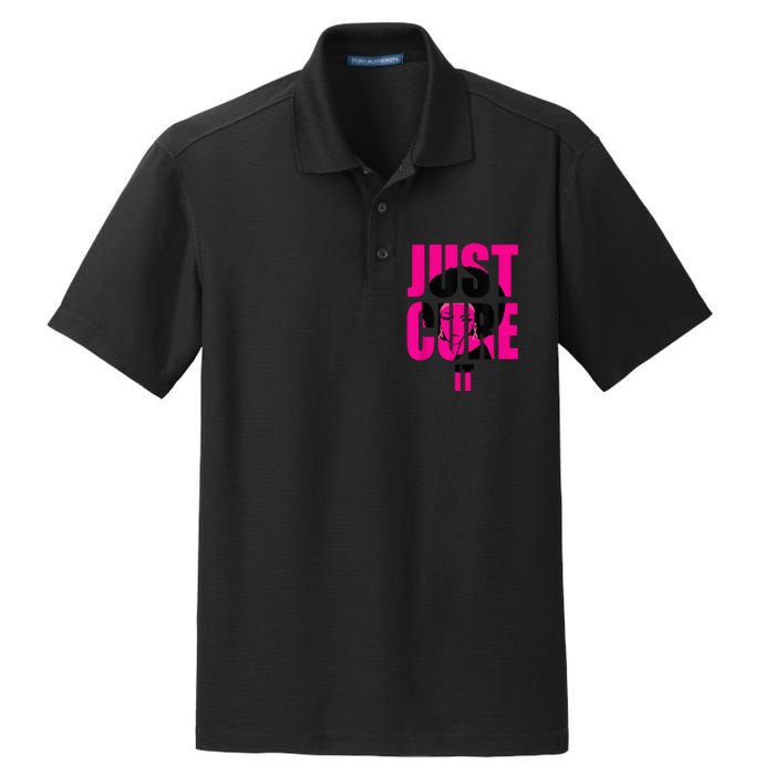 Breast Cancer Awareness Shirt Just Cure It Pink Ribbon Tee Dry Zone Grid Polo