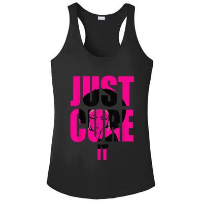 Breast Cancer Awareness Shirt Just Cure It Pink Ribbon Tee Ladies PosiCharge Competitor Racerback Tank