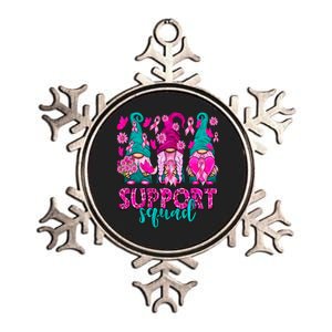 Breast Cancer Awareness Gnomes Support Squad Metallic Star Ornament