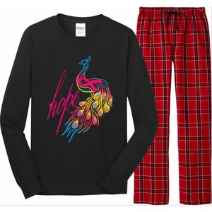 Breast Cancer Awareness Cool Gift Colorful Peafowl Cool Gift Long Sleeve Pajama Set