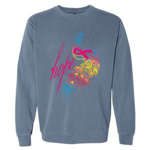 Breast Cancer Awareness Cool Gift Colorful Peafowl Cool Gift Garment-Dyed Sweatshirt