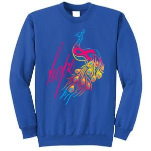 Breast Cancer Awareness Cool Gift Colorful Peafowl Cool Gift Sweatshirt