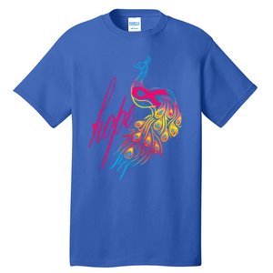 Breast Cancer Awareness Cool Gift Colorful Peafowl Cool Gift Tall T-Shirt