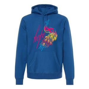 Breast Cancer Awareness Cool Gift Colorful Peafowl Cool Gift Premium Hoodie