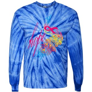 Breast Cancer Awareness Cool Gift Colorful Peafowl Cool Gift Tie-Dye Long Sleeve Shirt