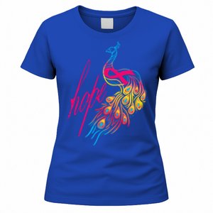 Breast Cancer Awareness Cool Gift Colorful Peafowl Cool Gift Women's T-Shirt