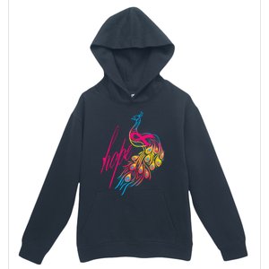 Breast Cancer Awareness Cool Gift Colorful Peafowl Cool Gift Urban Pullover Hoodie