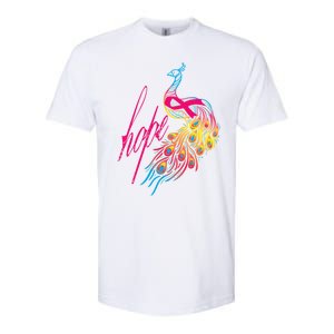 Breast Cancer Awareness Cool Gift Colorful Peafowl Cool Gift Softstyle CVC T-Shirt