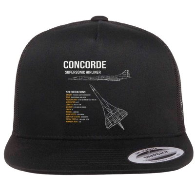 British Concorde Airliner Flat Bill Trucker Hat