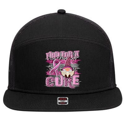 Breast Cancer Awareness Find For A Cure 7 Panel Mesh Trucker Snapback Hat