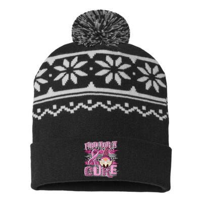 Breast Cancer Awareness Find For A Cure USA-Made Snowflake Beanie