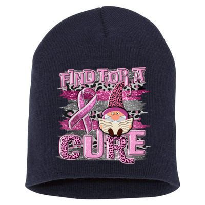 Breast Cancer Awareness Find For A Cure Short Acrylic Beanie