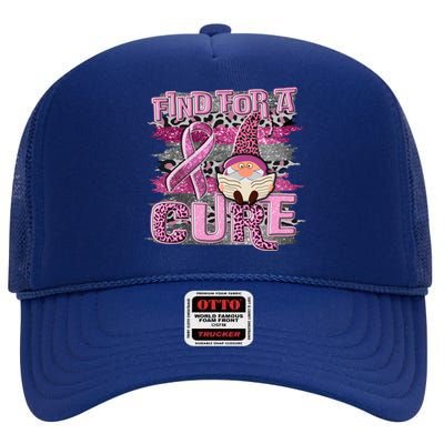 Breast Cancer Awareness Find For A Cure High Crown Mesh Back Trucker Hat