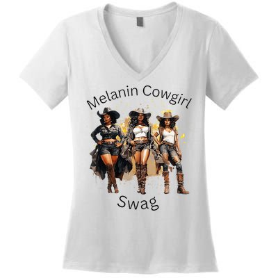 Black Cowgirls African American Texas Girl Women's V-Neck T-Shirt
