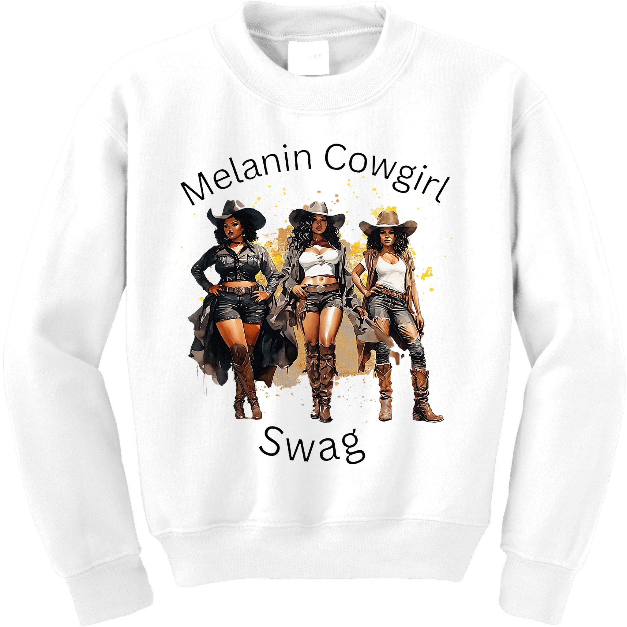 Black Cowgirls African American Texas Girl Kids Sweatshirt