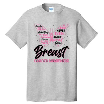 Breast Cancer Awareness Butterfly Tall T-Shirt