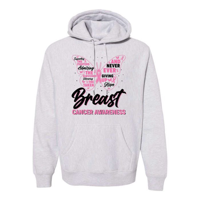 Breast Cancer Awareness Butterfly Premium Hoodie