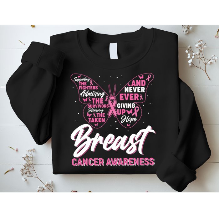 Breast Cancer Awareness Butterfly Sweatshirt