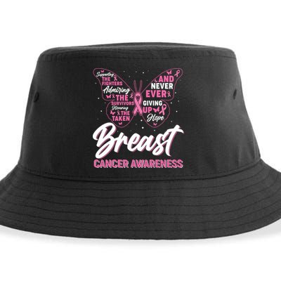 Breast Cancer Awareness Butterfly Sustainable Bucket Hat