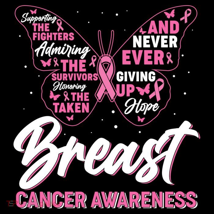 Breast Cancer Awareness Butterfly Drawstring Bag