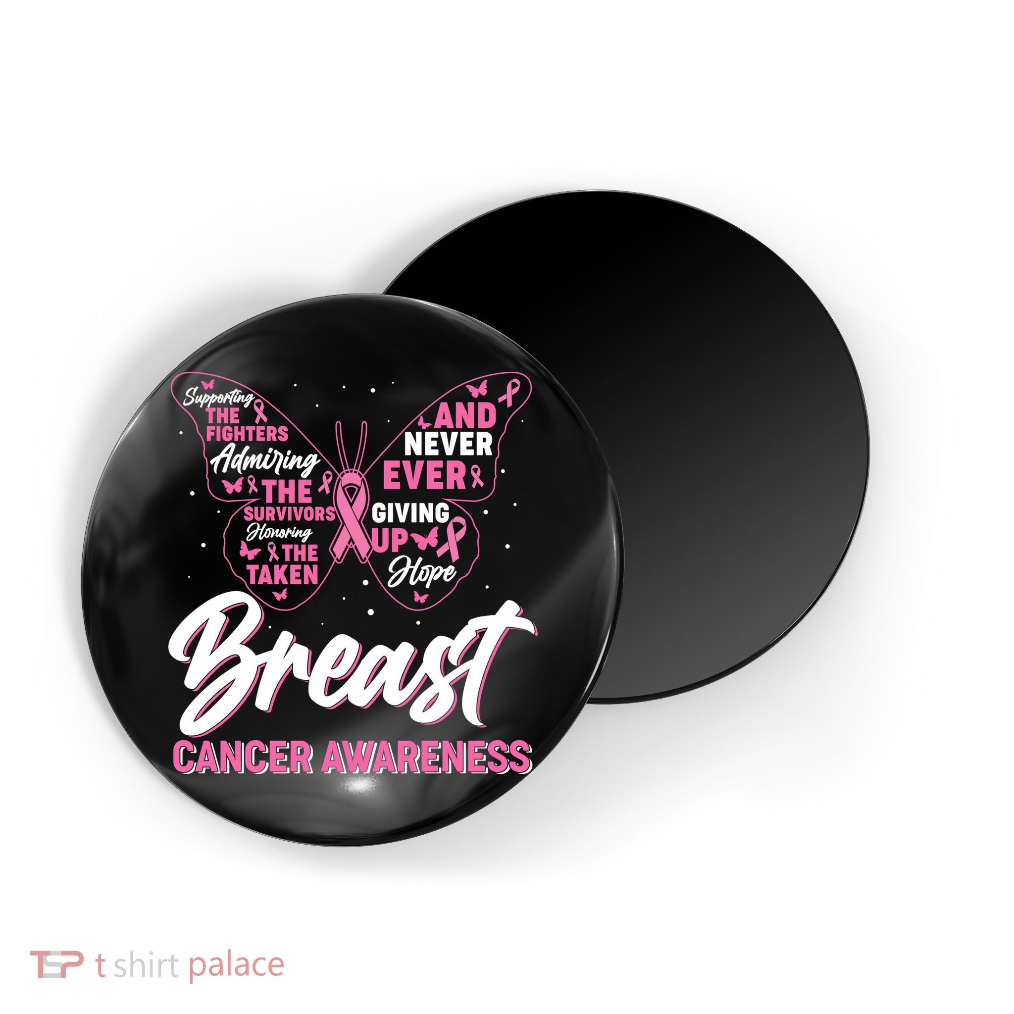 Breast Cancer Awareness Butterfly Magnet