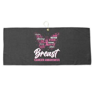 Breast Cancer Awareness Butterfly Large Microfiber Waffle Golf Towel