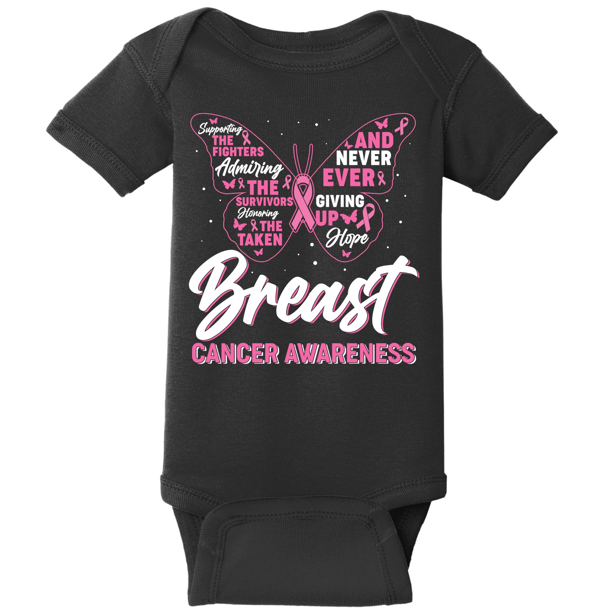 Breast Cancer Awareness Butterfly Baby Bodysuit