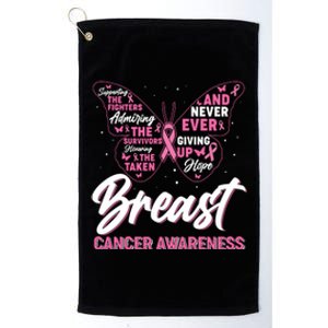 Breast Cancer Awareness Butterfly Platinum Collection Golf Towel