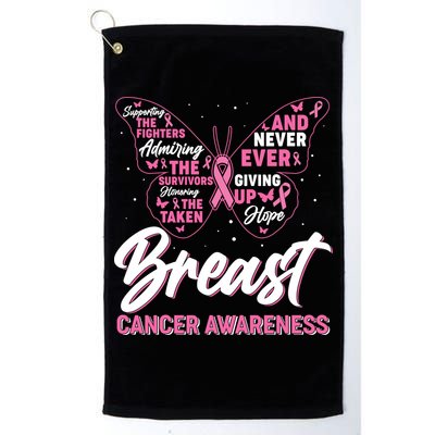 Breast Cancer Awareness Butterfly Golf Towel