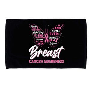 Breast Cancer Awareness Butterfly Microfiber Hand Towel