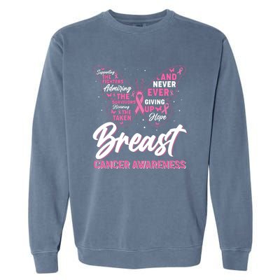 Breast Cancer Awareness Butterfly Garment-Dyed Sweatshirt