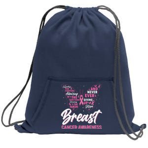 Breast Cancer Awareness Butterfly Sweatshirt Cinch Pack Bag