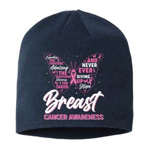 Breast Cancer Awareness Butterfly Sustainable Beanie