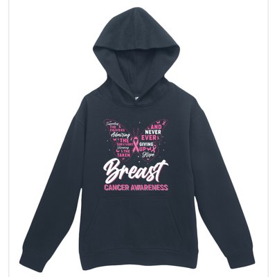 Breast Cancer Awareness Butterfly Urban Pullover Hoodie