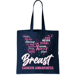 Breast Cancer Awareness Butterfly Tote Bag