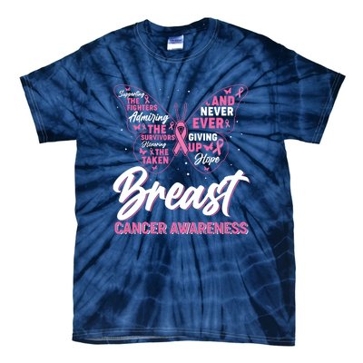 Breast Cancer Awareness Butterfly Tie-Dye T-Shirt