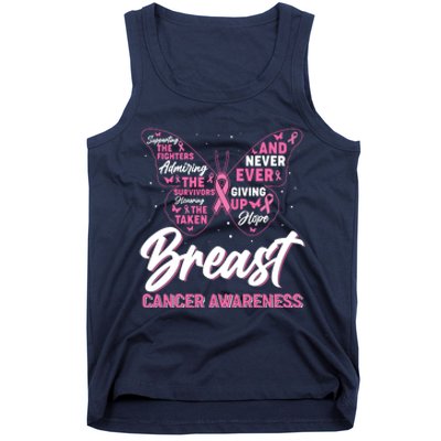 Breast Cancer Awareness Butterfly Tank Top