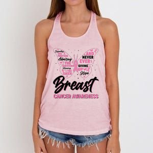 Breast Cancer Awareness Butterfly Women's Knotted Racerback Tank