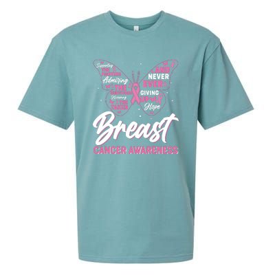 Breast Cancer Awareness Butterfly Sueded Cloud Jersey T-Shirt