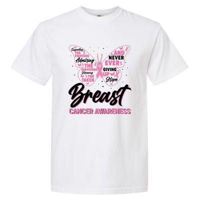 Breast Cancer Awareness Butterfly Garment-Dyed Heavyweight T-Shirt