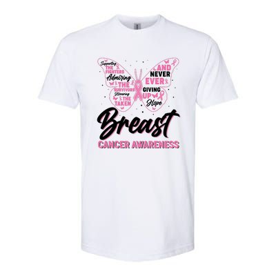 Breast Cancer Awareness Butterfly Softstyle® CVC T-Shirt