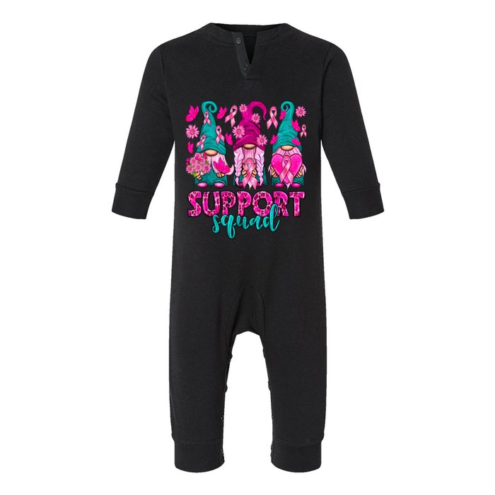 Breast Cancer Awareness Gnomes Support Squad Infant Fleece One Piece