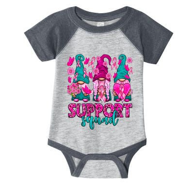 Breast Cancer Awareness Gnomes Support Squad Infant Baby Jersey Bodysuit