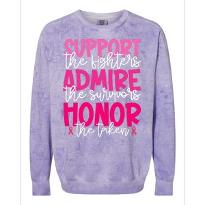 Breast Cancer Awareness Support Admire Honor Ribbon Colorblast Crewneck Sweatshirt