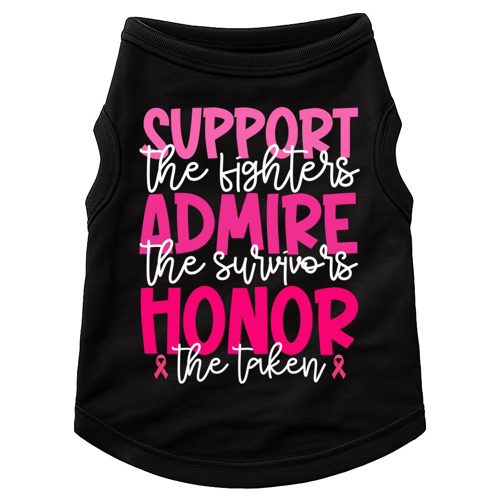 Breast Cancer Awareness Support Admire Honor Ribbon Doggie Tank