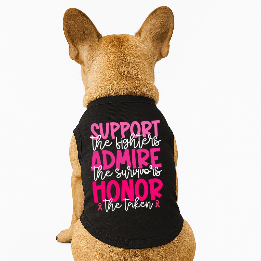 Breast Cancer Awareness Support Admire Honor Ribbon Doggie Tank