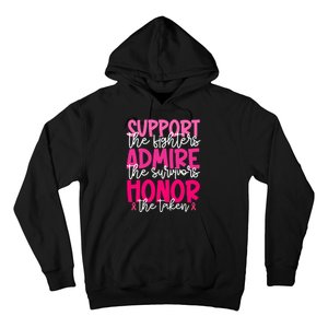 Breast Cancer Awareness Support Admire Honor Ribbon Hoodie