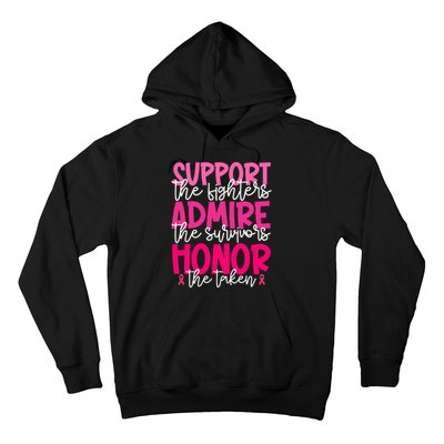 Breast Cancer Awareness Support Admire Honor Ribbon Hoodie