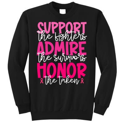 Breast Cancer Awareness Support Admire Honor Ribbon Sweatshirt