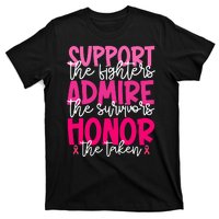 Breast Cancer Awareness Support Admire Honor Ribbon T-Shirt